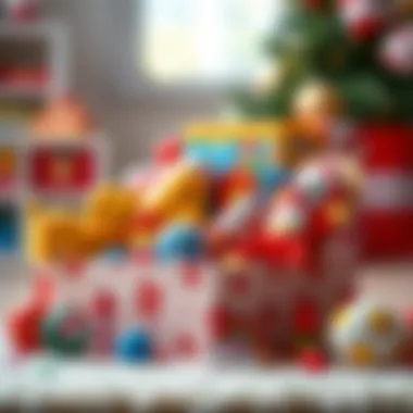 Variety of toys and learning materials inside a gift box