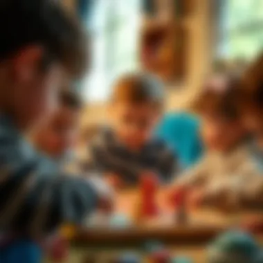 Children engaged in collaborative play with board games