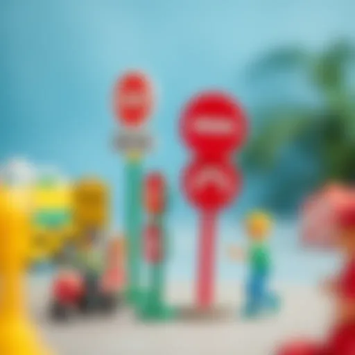 Colorful traffic sign toys engaging children