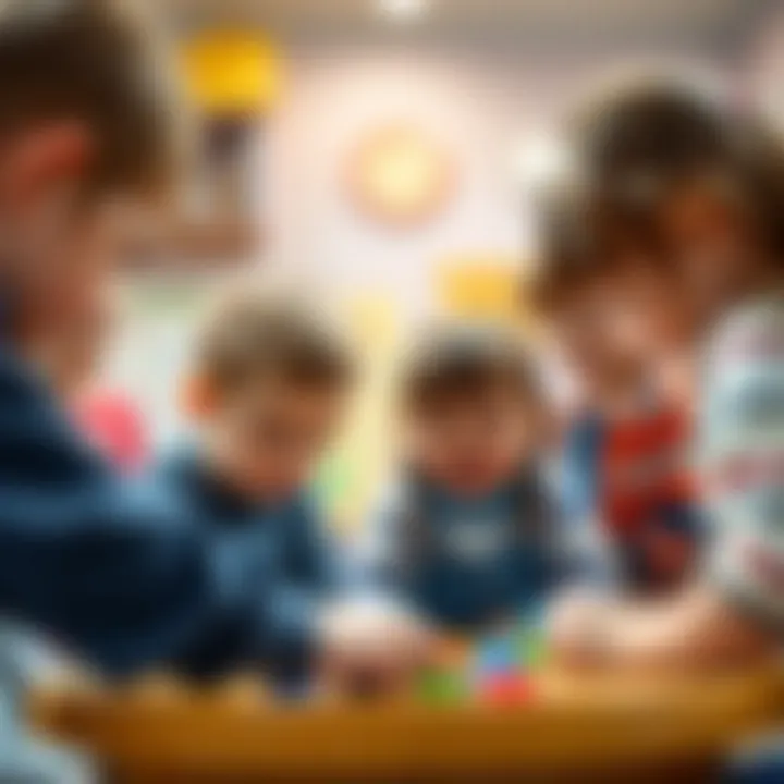 Group of children participating in an interactive learning activity
