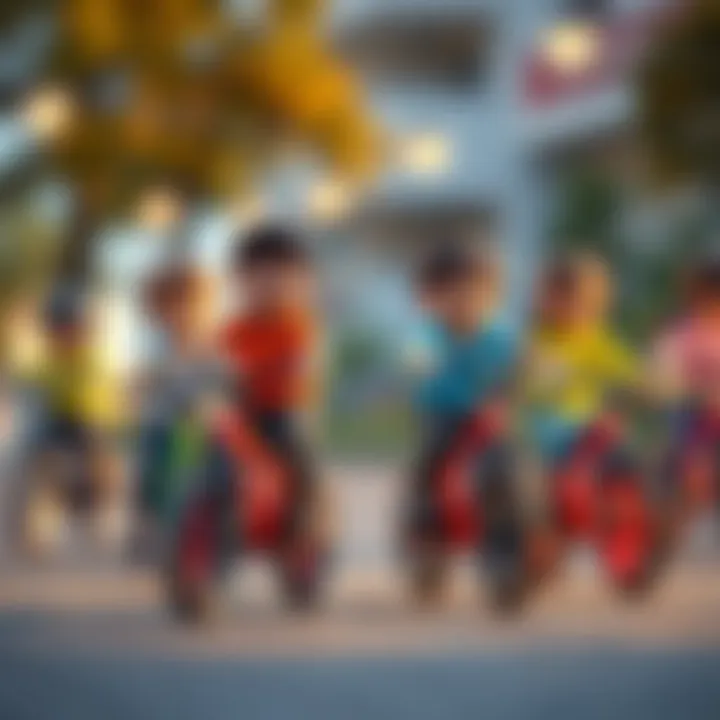 Children enjoying a ride on their bicycles