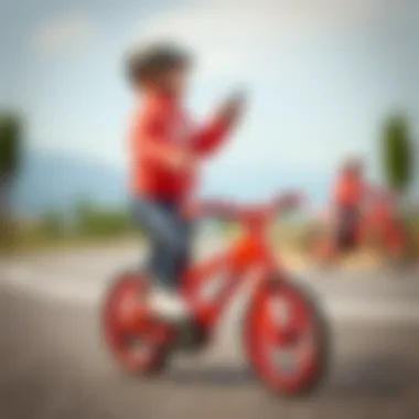 Parents selecting a bicycle for child