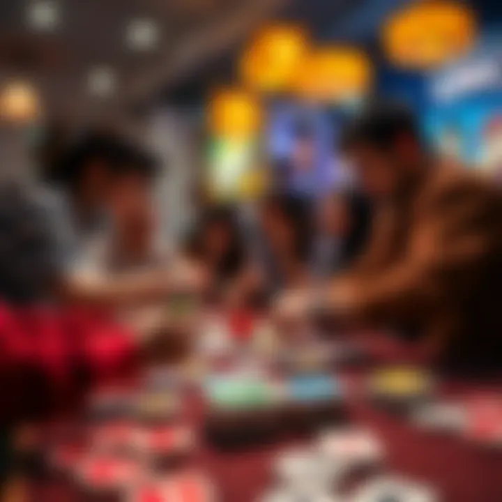 Dynamic Engagement in UNO Gameplay Players engaged in a dynamic UNO game