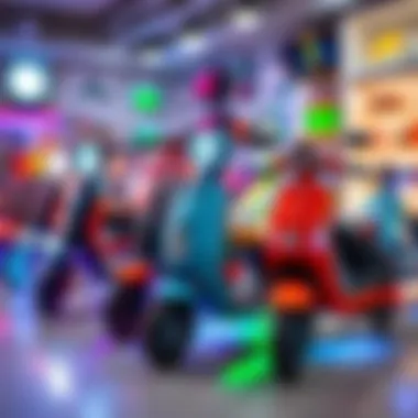 Diverse Selection of Light-Up Scooters Variety of light-up scooters on display