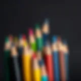 Vibrant colored pencils arranged creatively