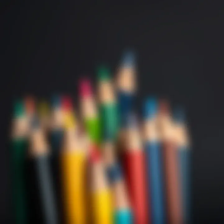 Vibrant colored pencils arranged creatively