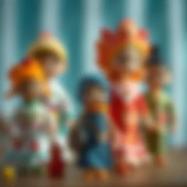 A collection of diverse dolls reflecting different cultures and traditions