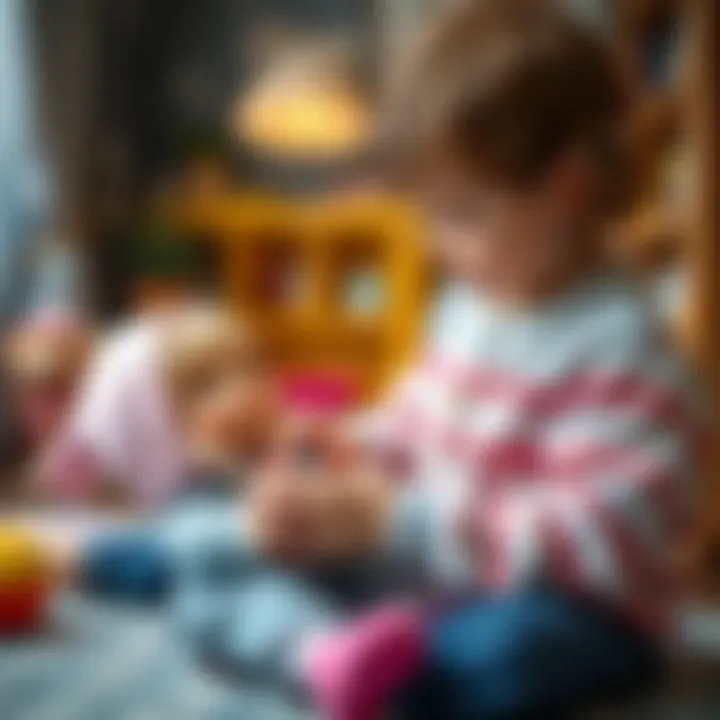 A child interacting with a lifelike doll, promoting imaginative play