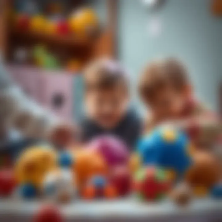 Interactive Playtime Children interacting and learning with puzzle balls.