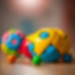 Colorful puzzle balls designed for children's play and learning.