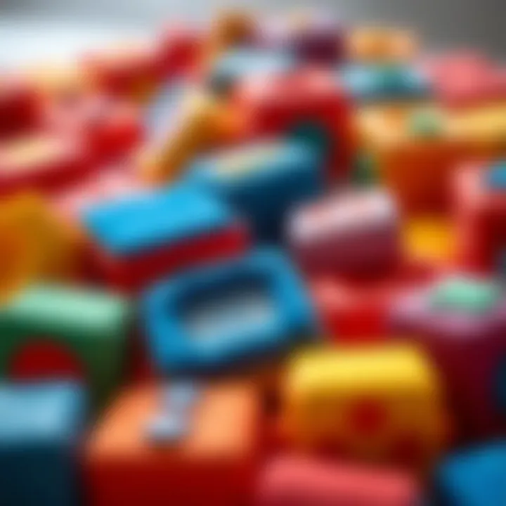 Vibrant Colors of Clemmy Blocks Close-up of colorful soft Clemmy blocks, emphasizing tactile learning.