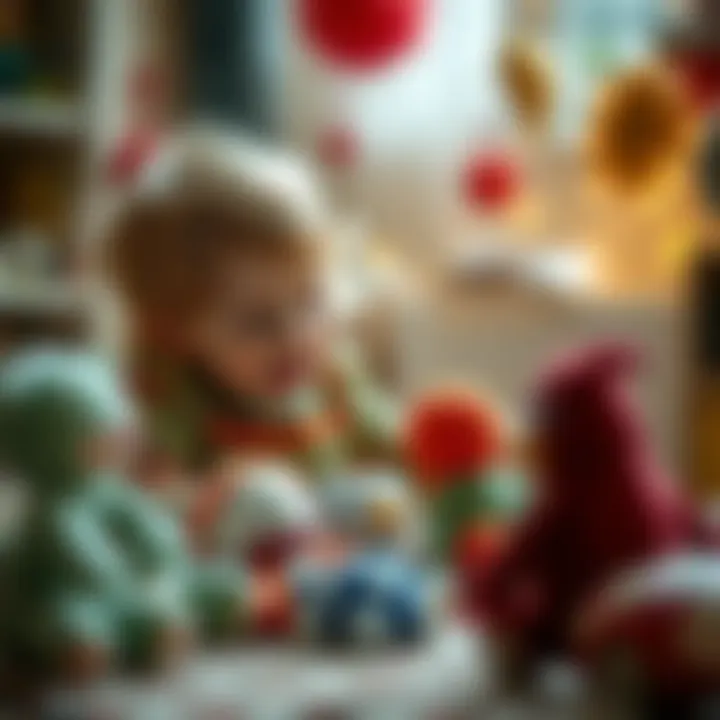 Engaging Playtime with Clemmy Toys A child playing with soft Clemmy toys, exploring creativity and imagination.