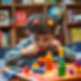 Child engaging in a cognitive puzzle game