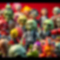Vibrant collection of zombie toys displaying creativity